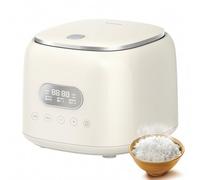 Low Sugar 2.5L Rice Cooker, 8 Functions, Low Carb Steamer, 24hr Delay Timer/Keep Warm, White, Stainless Steel Steamer Basket, Easy To Clean