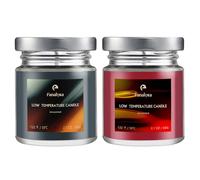 Low Temperature Candle Set - Wax - Body Friendly - Unscented, Black and Red (60g - Pack of 2)
