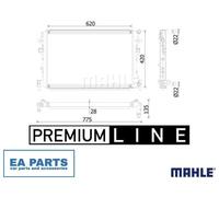 Low Temperature Cooler, charge air cooler for VW GOLF PASSAT MAHLE CIR 38 000P