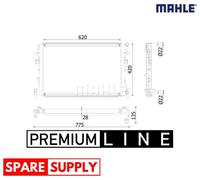 LOW TEMPERATURE COOLER, CHARGE AIR COOLER FOR VW GOLF PASSAT MAHLE CIR 38 000P