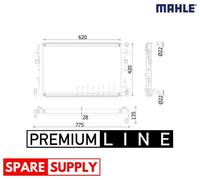 LOW TEMPERATURE COOLER, CHARGE AIR COOLER FOR VW GOLF PASSAT MAHLE CIR 38 000P