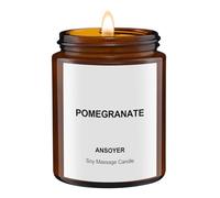 Low Temperature Massage Oil Candles for Massage Therapy - Soy Massage Candles for Relaxation- Date Night's Gift, Body Oil & Lotion Scentd Candles,128g | (Pomegranate)