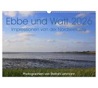 Low tide and mudflats 2026. Impressions from the North Sea coast UK-Version (Wall Calendar 2026 DIN A3 Landscape), CALVENDO 12 Month Wall Calendar