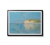 Low Tide at Pourville, near Dieppe by Claude Monet, Impressionist Beach Scene, 1882 Wall Art, Sea and Cliff Decor Print, Poster Gift, Archival Matte, A4 (Framed) - 29.7x21cm