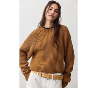 Low Tide Knit Pullover at Free People in Almond Combo, Size: XL - female