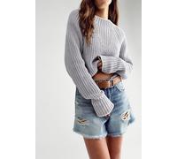 Low Tide Knit Pullover at Free People in Heather Grey Combo, Size: XL - female