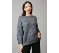 Principles Womens Jumper Charcoal Low Tie Back Slouchyfit Ecru