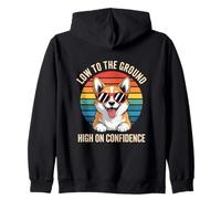 Low To The Ground High On Confidence Corgi Dog Zip Hoodie