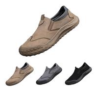 Low Top Hiking Shoes Men's Slip On Walking Shoes Outdoor Shoes Non-Slip Trekking Shoes Lightweight Breathable Sports Shoes Fitness Shoes Without Laces Trainers Low Shoes, khaki, 7 UK