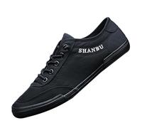 Low-Top Trainers for Men Canvas Breathable Low Shoes Lightweight Barefoot Shoes Walking, Running, Jogging, Fitness, Athletic Running Shoes, Hiking Shoes Simple Comfortable Casual Shoes, Z1 Black, 9.5