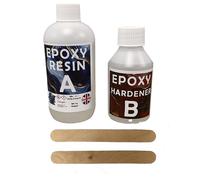 Low Viscosity Ultra-Clear Epoxy Resin UV Resistant - 150g,375g,750,1.5kg & 3Kg kits Available - Supplied with gloves stirrers mixing cups. (Small - 375g)