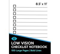 Low Vision Checklist Notebook: Large Print, High Contrast Check Boxes for Visually Impaired Users, Seniors, and Caregivers, Daily To Do Lists and Habit Tracking (Low Vision Books)