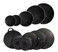 Low Volume Cymbal Set Black 5 PCS 14"Hihats+16"Crash+18"Crashride+20"Ride And Cymbal Bag 6 Pcs Felts(8 PCS)
