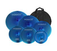 Low Volume Cymbal Set Practice Mute Cymbal Pack 10" Splash 14"hi-hat 16"crash 18"crash 20"ride 6 Pieces Plus Cymbal Bag Blue Quiet Drum Cymbal