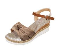 Low Wedge Espadrilles Summer Sandals for Women Wide Fit Orthopedic Sandals Arch Support Closed Toe Mid Heel Sandals Strappy Party Shoes Comfortable Wedding Bridal Ankle Strap