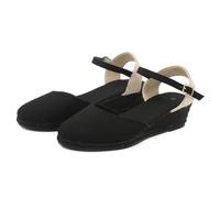 Low Wedge Espadrilles Summer Sandals for Women Wide Fit Orthopedic Sandals Arch Support Closed Toe Mid Heel Sandals Strappy Party Shoes Comfortable Wedding Bridal Ankle Strap