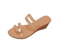 Low Wedge Mules Sandals for Women UK Size 4 Open Toe 2 Band Espadrilles Platform Slip on Dressy Sliders Sandal Mule Slides Bohemia Beach Heels Sandals Beige Footwear Gifts