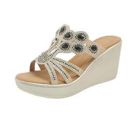 Low Wedge Platform Sandals for Women Brown Sandals Women's Beach Slope Heel Slippers Hollow Casual Slippers Slope Bottom Shoes Black Sandles Leather for Size 7 (Black,6.5)