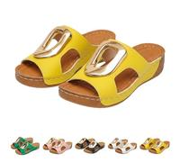Low Wedge Sliders For Women,Casual Slides Women,Breathable Cut Out Slides With Metallic Ring Embellishment,Non-Slip Solid Colour,Summer Beach Slide,Open Toe Backless,Daily Hanging Out