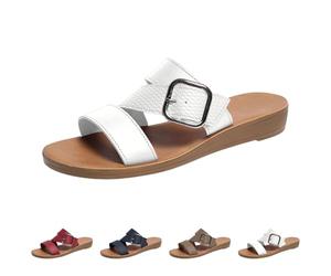 Low Wedge Slides For Women, Slip On Sandals Women, Snake-Embossed Slide Sandals, Open Toe Buckle Footwear, Dual-Strap Faux-Leather Slides For Weekend Getaways, Seaside Strolls, Market Trips