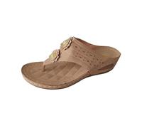 Low Wedge Slippers Sandals Wide Fit Orthotic Slides Women with Arch Support Open Toe Lightweight Comfy Flip Flops Casual Clip Toe Sliders Slippers Orthopedic Sansals Summer Womens Beach Shoes Beige