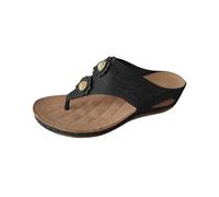 Low Wedge Slippers Sandals Wide Fit Orthotic Slides Women with Arch Support Open Toe Lightweight Comfy Flip Flops Casual Clip Toe Sliders Slippers Orthopedic Sansals Summer Womens Beach Shoes Black