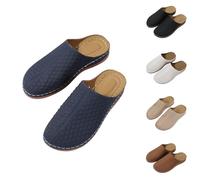Low Wedge Waking Mules for Women, Arch Support Clogs Womens UK Thick Bottom Slippers Lightweight Close Toe Sliders Wide Fit Hollow Breathable Shoes for Dressy Work Date Wedding Party Navy