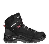 LOWA Renegade GTX MID Unisex Hiking Boots Tracking Outdoor Goretex, Black Ruby Red, 10.5 UK