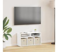 Lowboard 72 x 22.5 x 38 cm White Engineered Wood 3 Drawers 2 Shelves Modern Slim