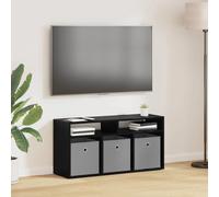 Lowboard BlackOak 87x27.5x43cm Engineered Wood 3 Drawers 2 Shelves Modern Simple