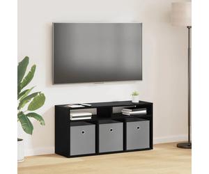 Lowboard BlackOak 87x27.5x43cm Engineered Wood 3 Drawers 2 Shelves Modern Simple