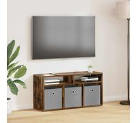 vidaXL Lowboard with Drawer Smoked Oak 87 x 27.5 x 43 cm