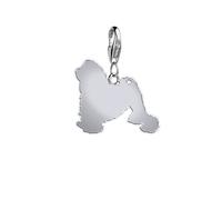Lowchen Silhouette Silver Charm