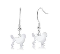 Lowchen Silhouette Silver Earrings