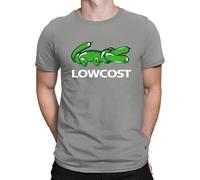 LOWCOST X Crocodile Balloon Funny Branded Sarcasm Parody Saying Design, Men Grey, XL