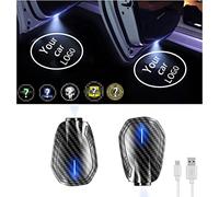 LOWEEY Car Door Lights 2pcs Car Door LED Logo Projector Rechargeable Wireless Door Step Courtesy Lights Ghost Shadow Lights Compatible
