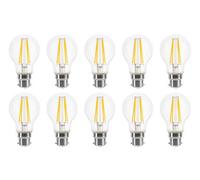Lowenergie 100W Equivalent Led Traditional Looking Filament Light Bulb A60 Gls B22 Bayonet 6.6W Led - Warm White - Pack Of 10