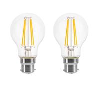 Lowenergie 100W Equivalent Led Traditional Looking Filament Light Bulb A60 Gls B22 Bayonet 6.6W Led - Warm White - Pack Of 2