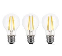 Lowenergie 100W Equivalent Led Traditional Looking Filament Light Bulb A60 Gls E27 Screw 6.6W Led - Warm White - Pack Of 3