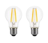 Lowenergie 100W Equivalent Led Traditional Looking Filament Light Bulb A60 Gls E27 Screw 6.6W Led - Warm White - Pack Of 2