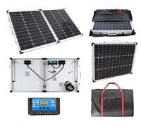 Lowenergie 100w Folding Solar Panel Mono Crystalline 12v or 24v Portable Battery Charger Kit Camping Caravan Boat Off Grid with Bag and Charge Controller