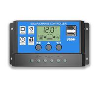 Lowenergie 10A 12V/24V Solar Charge Controller with LCD Display Auto Regulator Timer Solar Panel Battery Lamp LED Lighting Overload Protection