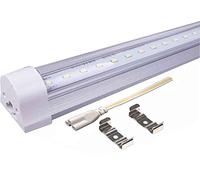 Lowenergie 1200mm 4ft Integrated LED Tube Light, Energy Saving, Fluorescent Lighting Replacement, Direct Ceiling Mounting (4000K Neutral White, Clear x 2 Tubes)
