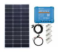 Lowenergie 125w Mono Solar Panel Kit Battery Charging MPPT Controller Z-Brackets with Mounting Brackets and Cables