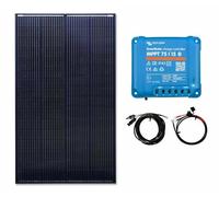 LOWENERGIE 200w Black Framed Solar Panel Kit MPPT Controller Battery Cables Motorhome, Caravan
