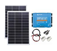 LOWENERGIE 300w Mono Solar Panel Kit Battery Charging MPPT Smart Controller Z-Mount with Mounting Brackets, Cables & T-Branch