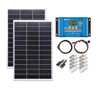 Lowenergie 300w Solar Panel Kit Battery Charging PWM-USB Controller Z-Brackets with Mounting Brackets, Cables & T-Branches