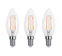 Lowenergie 30W Equivalent Led Filament Candle Light Bulb Candle E14 Small Screw 2.0W - Warm White - Pack Of 3