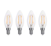 Lowenergie 30W Equivalent Led Filament Candle Light Bulb Candle E14 Small Screw 2.0W - Warm White - Pack Of 4