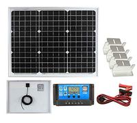 Lowenergie 30W Mono Solar Panel Battery Charging Kit with Charger Controller & Mounting Bracket Set. For Caravans, Motorhomes, Boats & Any Flat Surface